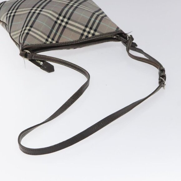 BURBERRY Nova Check Blue Label Shoulder Bag Nylon Gray Auth 114736 - Picture 8 of 15